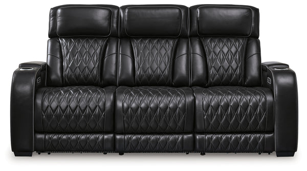 Boyington Gray Power Reclining Sofa and Loveseat