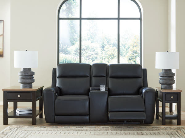 5Z-Comfort Onyx Power Reclining Loveseat with Console