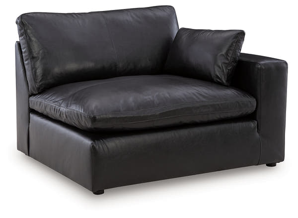 Emilia Black Leather 3pc Modular Sectional Sofa