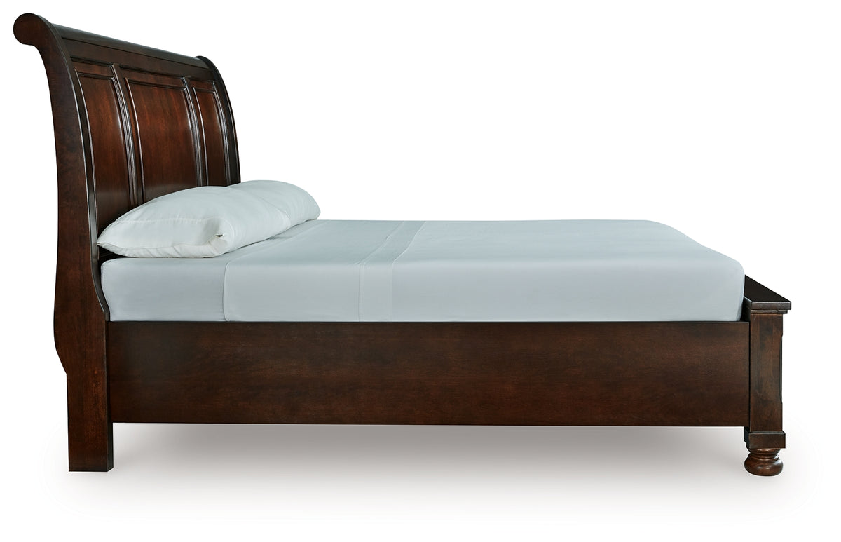 Porter Rustic Brown Queen Storage Footboard — Porter Queen Sleigh Storage Bed