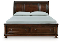 Porter Rustic Brown Queen Storage Footboard — Porter Queen Sleigh Storage Bed