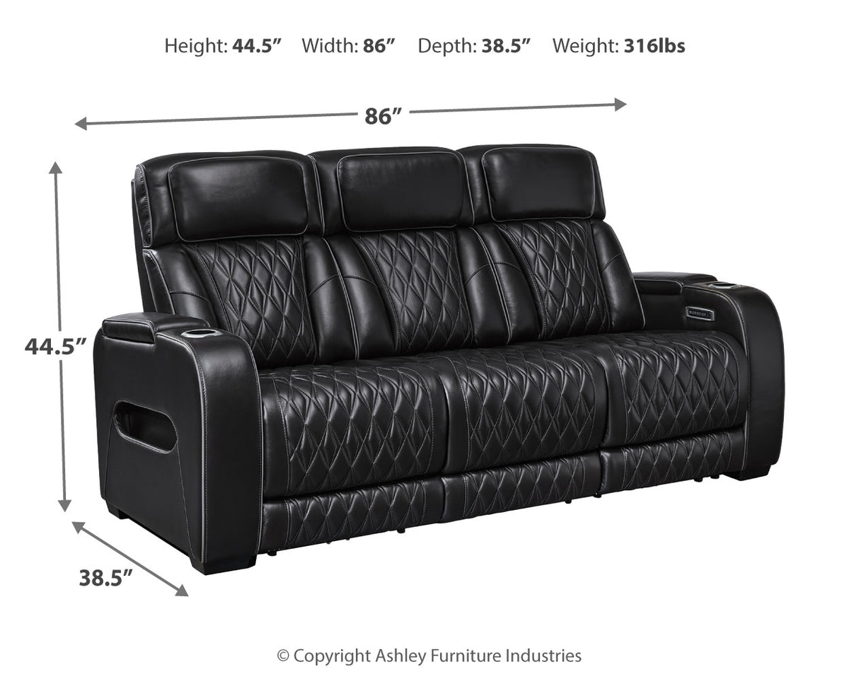 Boyington Gray Power Reclining Sofa and Loveseat
