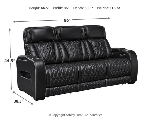 Boyington Gray Power Reclining Sofa and Loveseat
