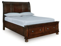 Porter Rustic Brown Queen Storage Footboard — Porter Queen Sleigh Storage Bed