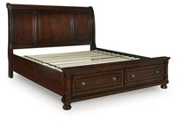 Porter Rustic Brown Queen Storage Footboard — Porter Queen Sleigh Storage Bed