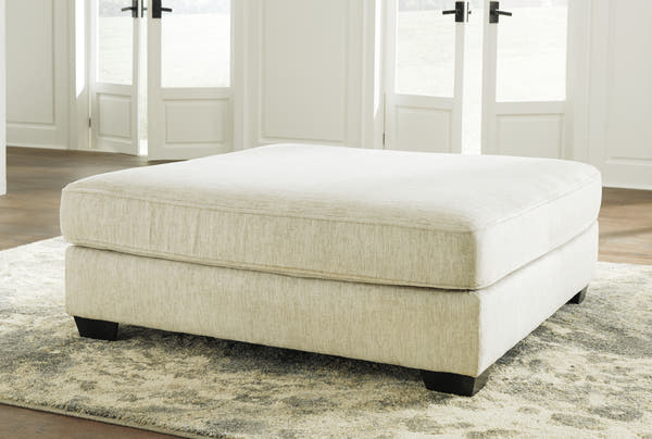 Rawcliffe Parchment Oversized Accent Ottoman