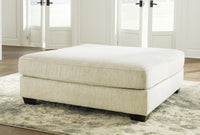 Rawcliffe Parchment Oversized Accent Ottoman