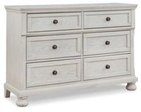 Robbinsdale Antique White Dresser, Mirror and Nightstand Set