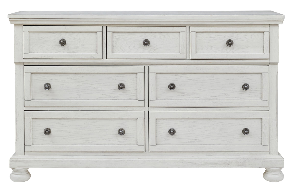 Robbinsdale Antique White Dresser, Mirror and Nightstand Set
