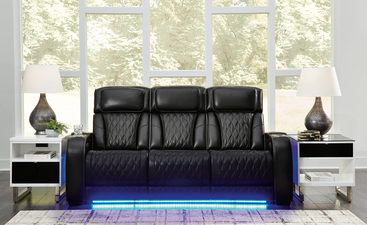 Boyington Gray Power Reclining Sofa and Loveseat