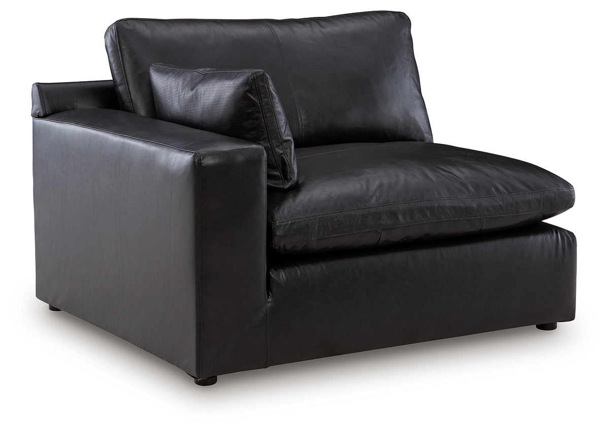 Emilia Black Leather 3pc Modular Sectional Sofa